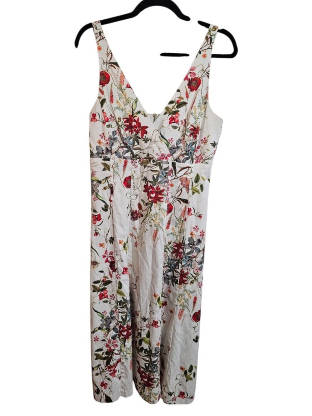 Antonio Melani Womens 8 Floral Cotton Midi Dress Botanical Statement Cottagecore - Picture 2 of 7
